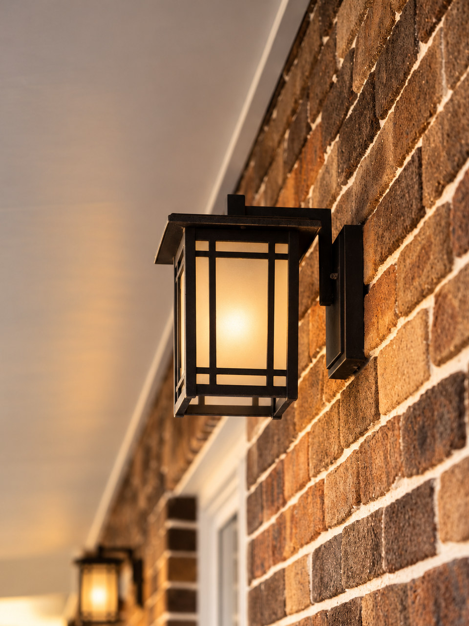 A lantern on the brickwork