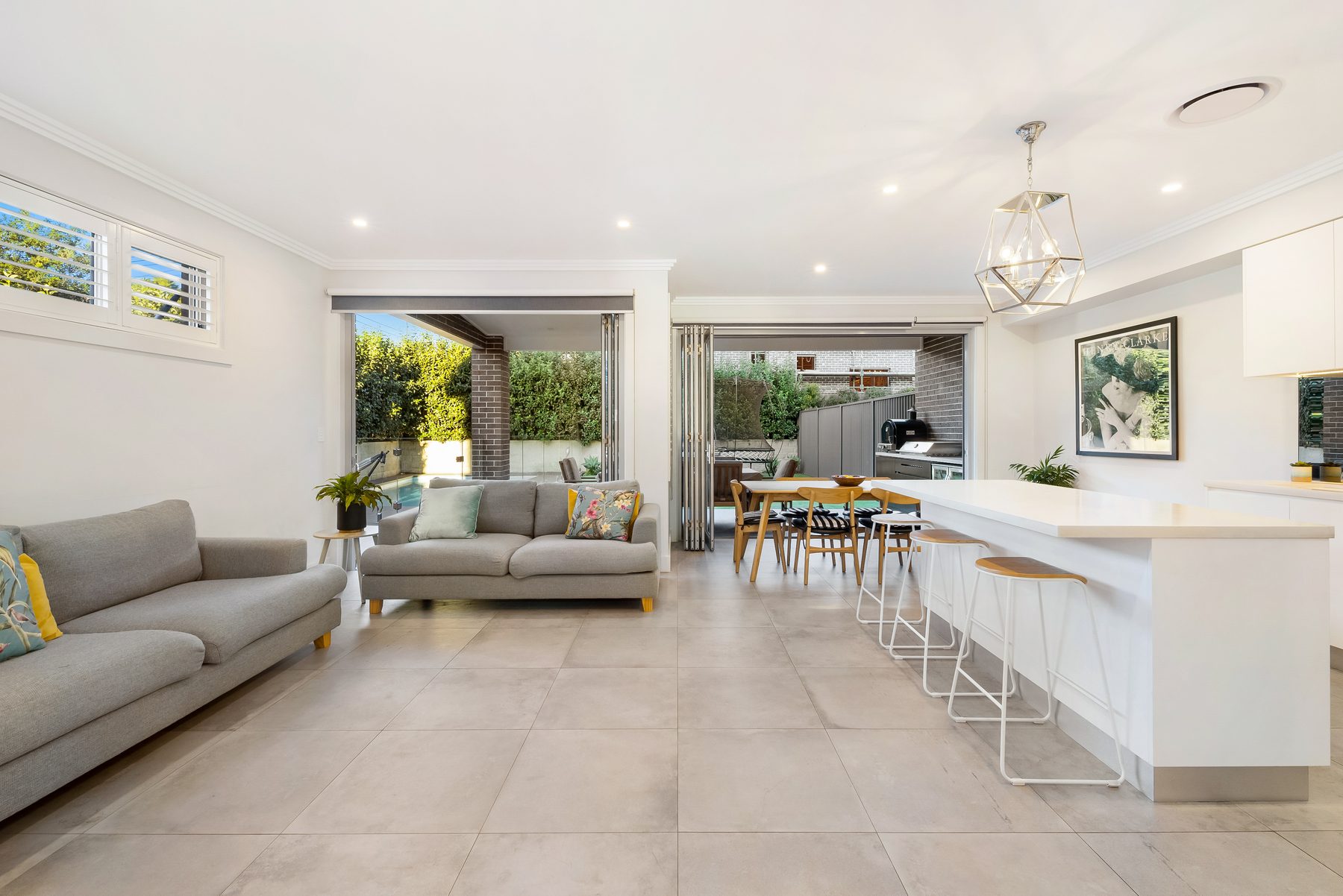 Open-plan living opening to the garden