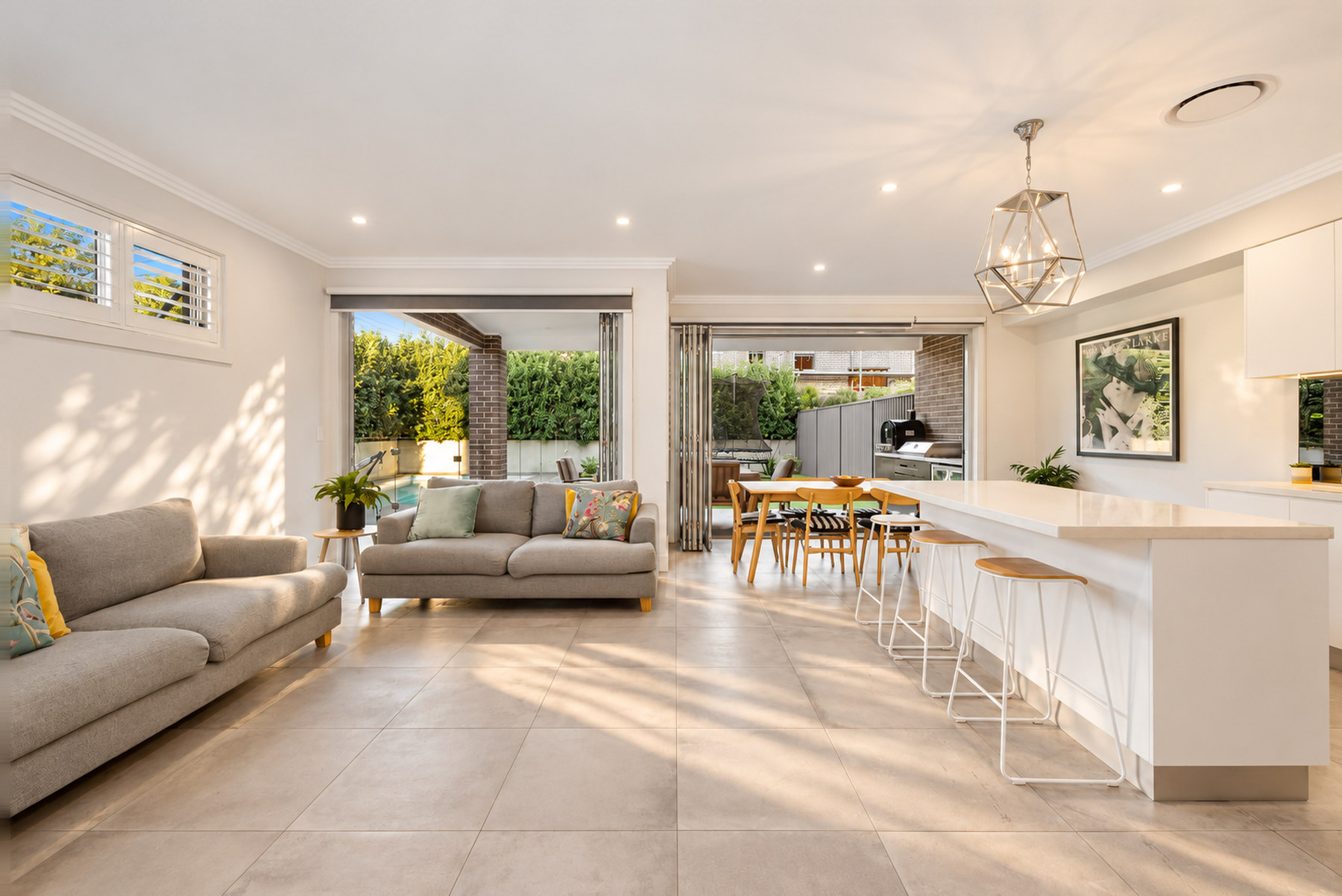 Open-plan living opening to the garden